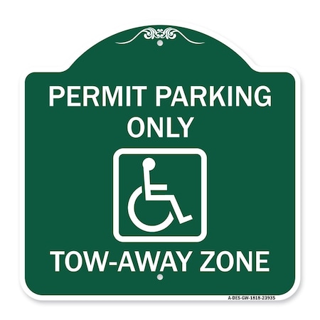 Georgia ADA Handicapped Parking Accessible Permit Parking Only Tow-Away Zone With Sym Aluminum Sign